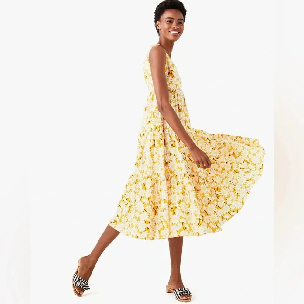 NWT Kate Spade Kate Daisy Poplin Vineyard Midi